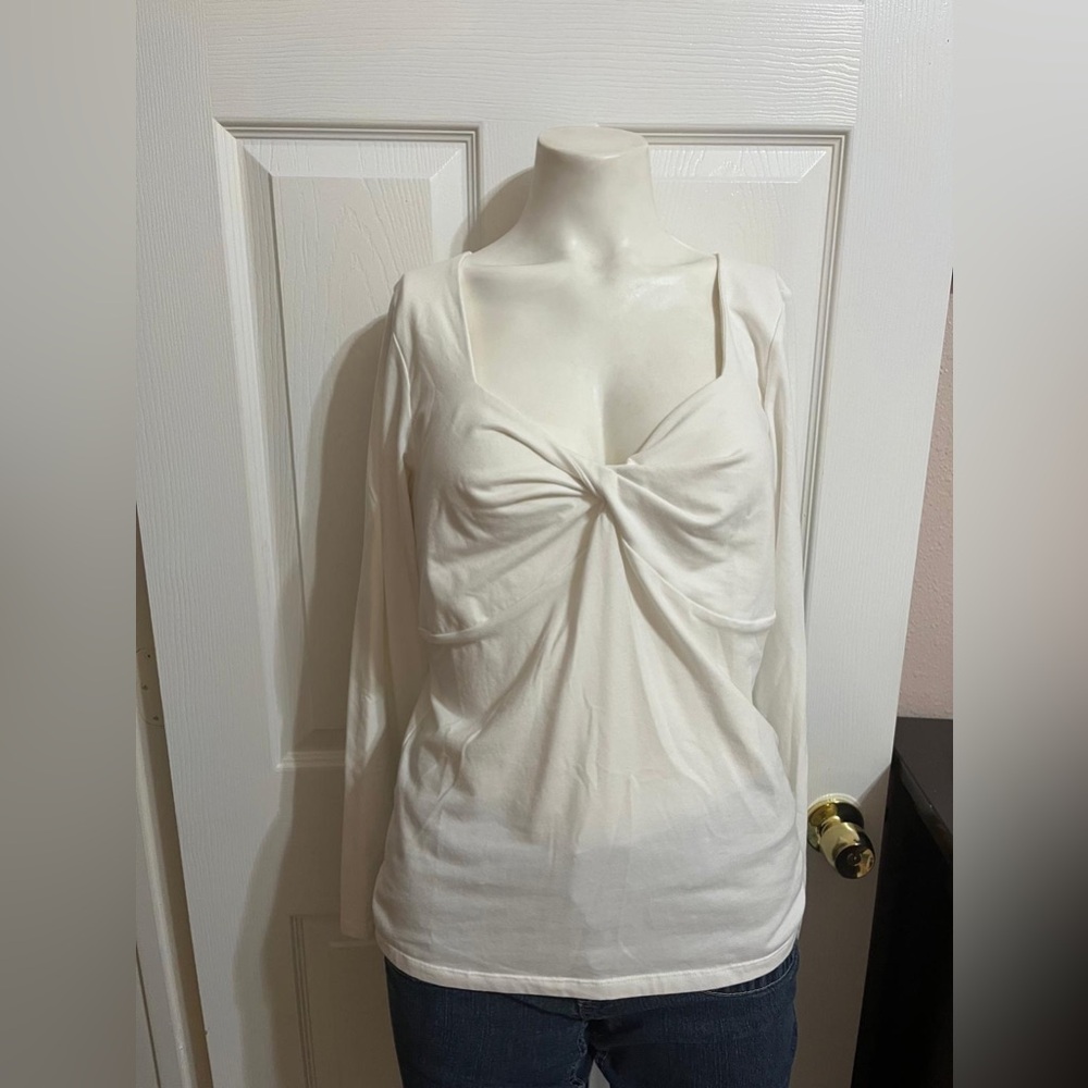 (P) Old Navy Elegant White Long Sleeve Top